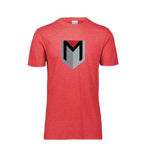 [FTSCUBRD-YS-LOGO3] Decker Youth Tri-Blend T-Shirt - Short Sleeve (Youth S, Red, Logo 3)