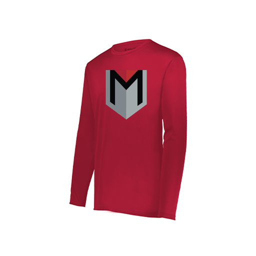 [222822.083.XS-LOGO3] Men's LS Smooth Sport Shirt (Adult XS, Red, Logo 3)