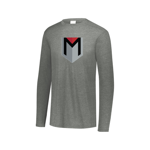 [FTLCUBGY-AXS-LOGO3] Decker Men's Tri-Blend T-Shirt - Long Sleeve (Adult XS, Gray, Logo 3)
