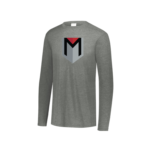 [FTLCUBGY-YS-LOGO3] Decker Youth Tri-Blend T-Shirt - Long Sleeve (Youth S, Gray, Logo 3)