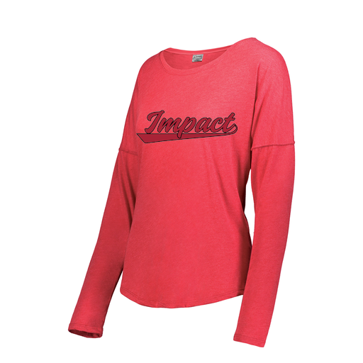 [FTLCUBRD-FAS-LOGO1] Decker Women's Tri-Blend T-Shirt - Long Sleeve (Female Adult S, Red, Logo 1)